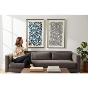 Modern Abstract Framed Wall Art (Pair) $180 (Excellent) 47.5" H x 29.5" W